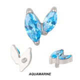 Titan-Piercing-Spitzen mit Zirkon