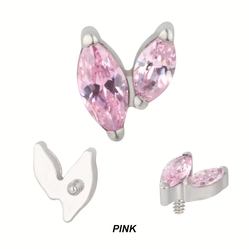 Titan-Piercing-Spitzen mit Zirkon