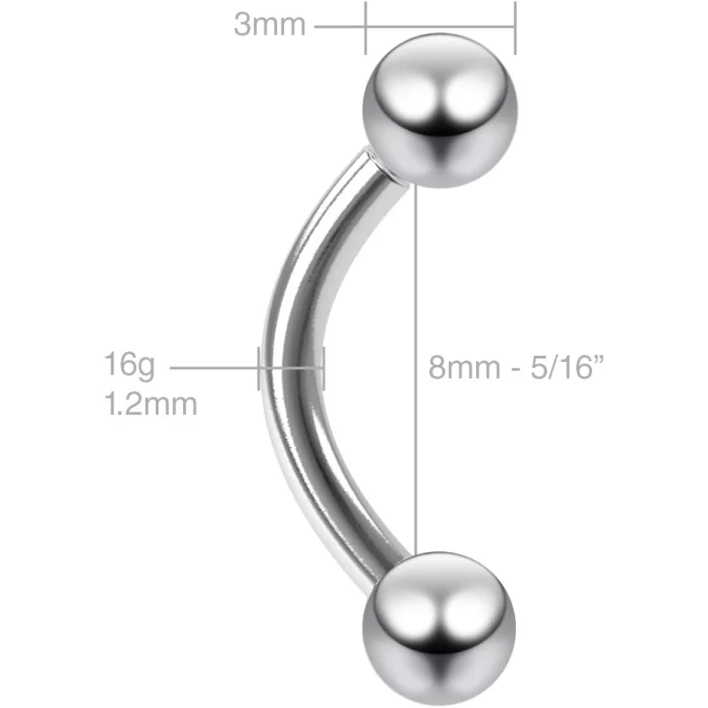 Titanium Push-In Gebogener Labret