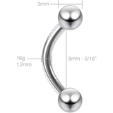 Titanium Push-In Gebogener Labret