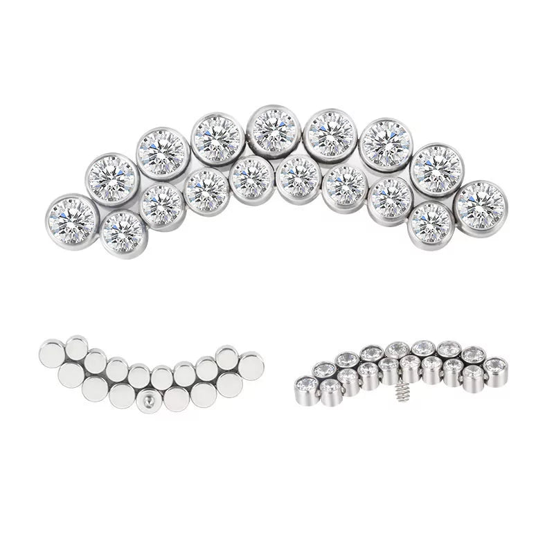 Titanring mit gebogener Linienfassung