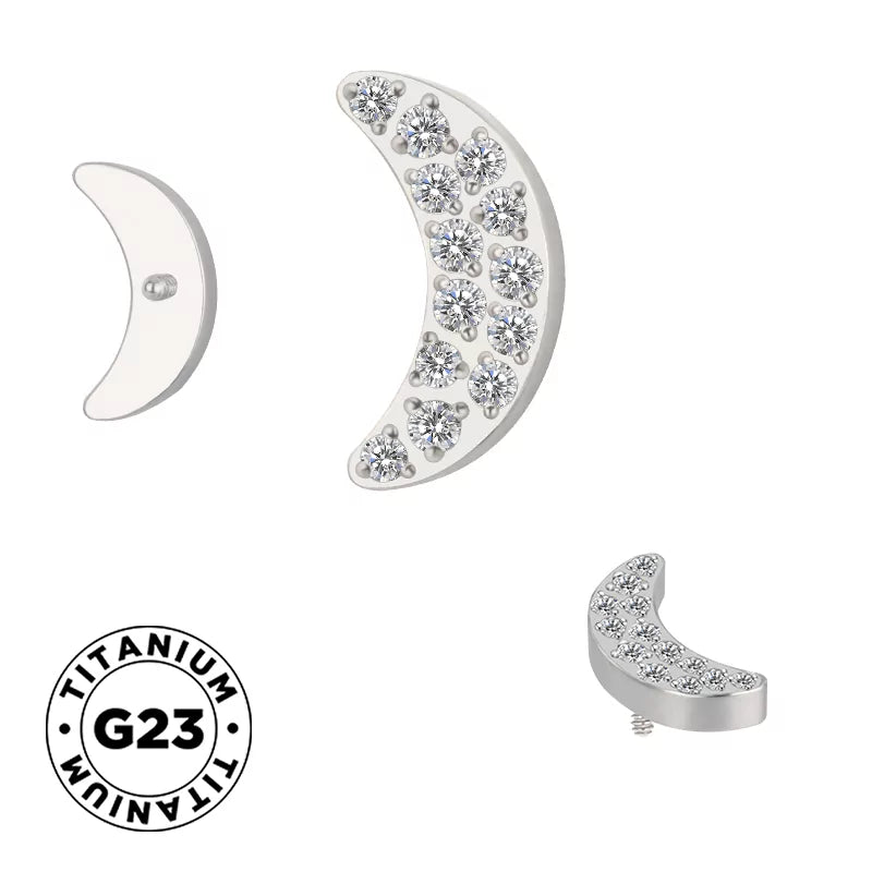 Titanring mit Pavé-Mondstein