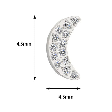 Titanium Ring Paved Moon - BVShop