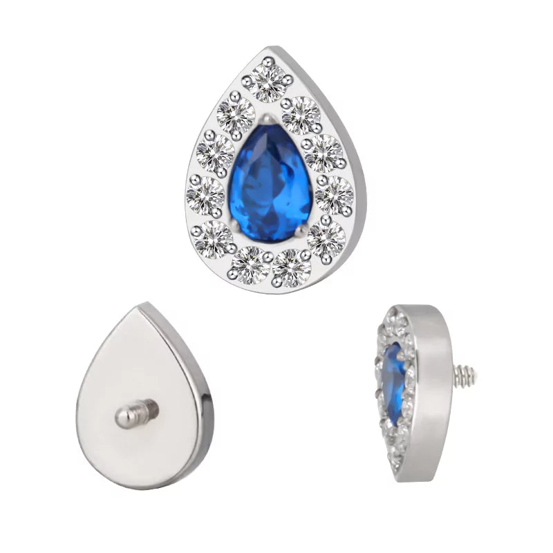 Titanring mit Pavé-Birnenschliff