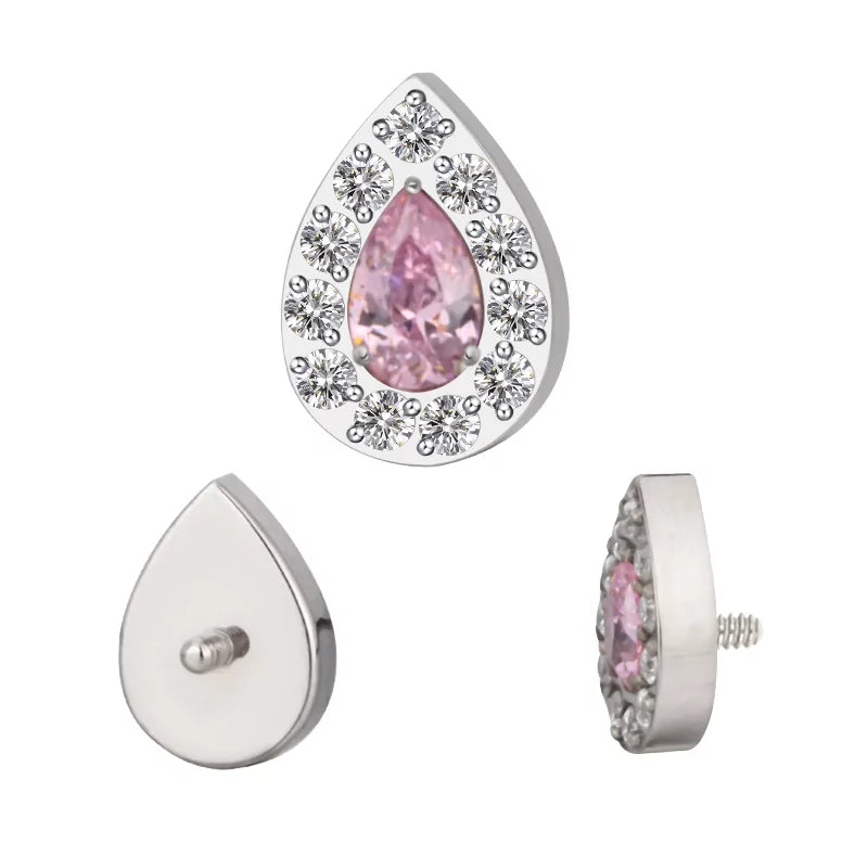 Titanring mit Pavé-Birnenschliff