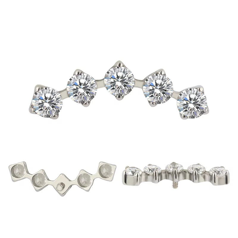 Titanring-Spitzen 5 Krappen Zirkonia-Fassung