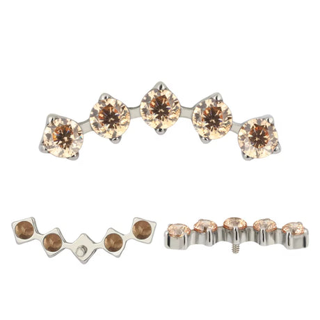 Titanring-Spitzen 5 Krappen Zirkonia-Fassung