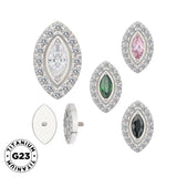 Titanring-Spitzen mit Marquise-Fassung