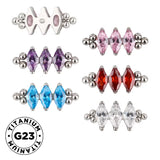 Titanring mit dreifacher Perlenfassung