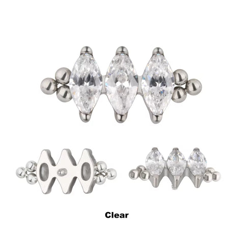 Titanring mit dreifacher Perlenfassung