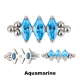 Titanring mit dreifacher Perlenfassung