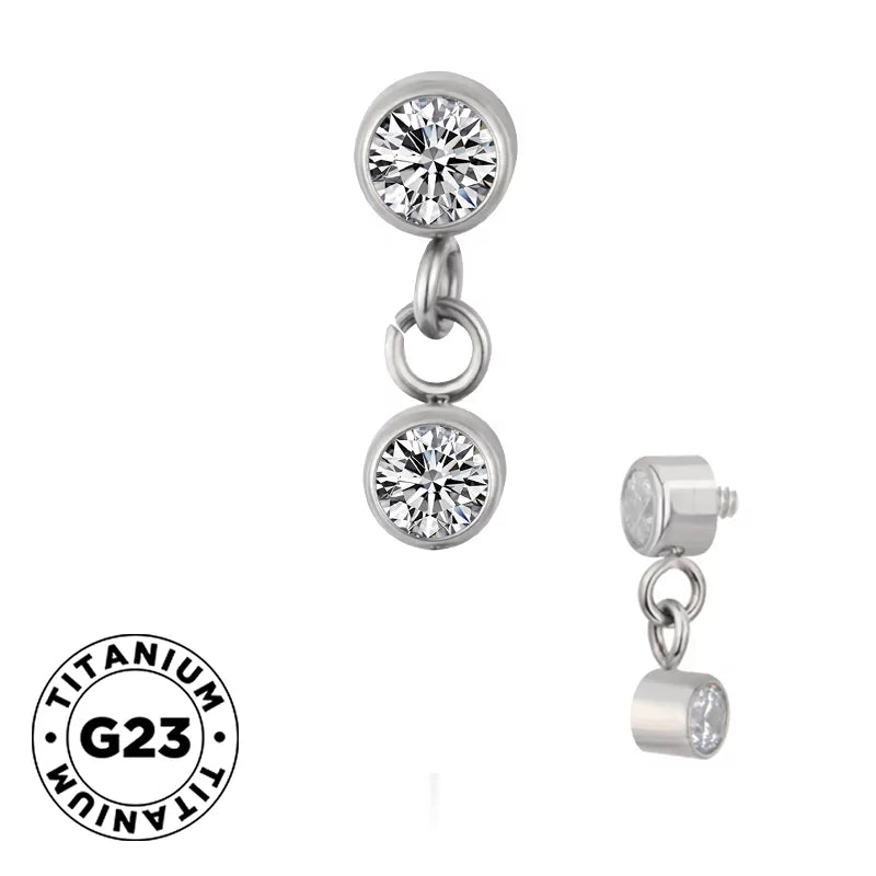 Titanring mit doppelter Fassung