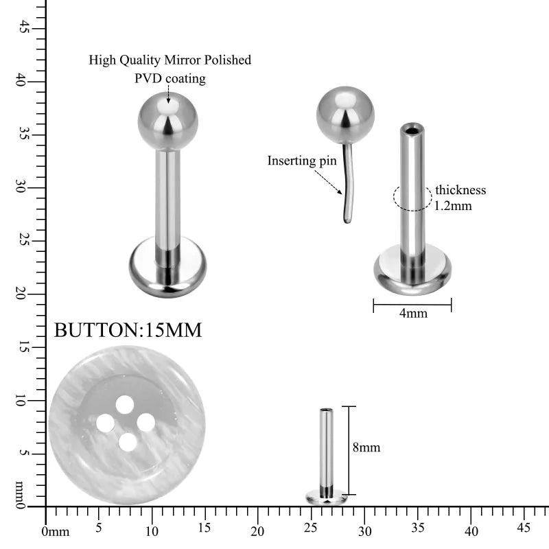 Titan-Gewindeloser Kugelaufsatz mit Labret