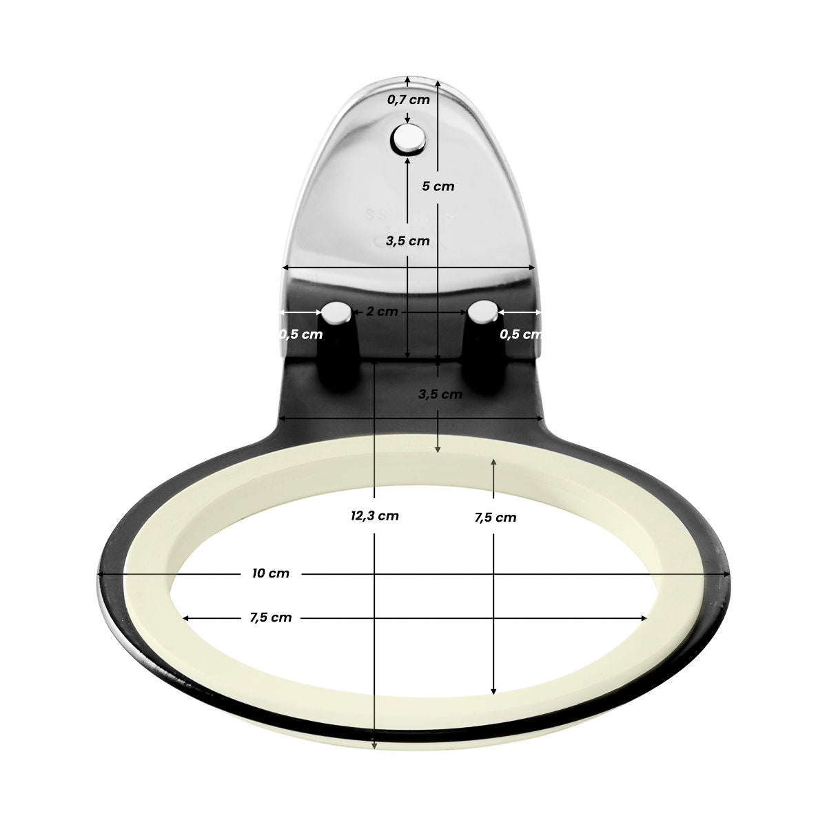 Wall holder for hair dryer Q96 black - BVShop