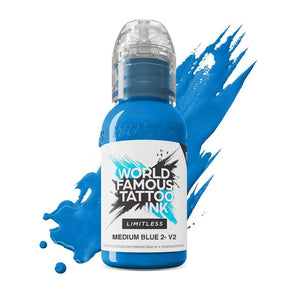 World Famous Limitless Tattoo Ink Medium Blue 2 v2 30ml - BVShop