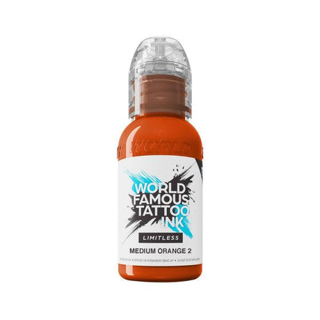 World Famous Limitless Tattoo Ink Medium Orange 2 30ml - BVShop